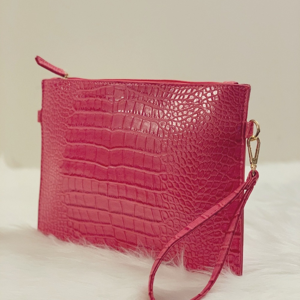 Sabella Faux Alligator Skin Rectangle Handbag